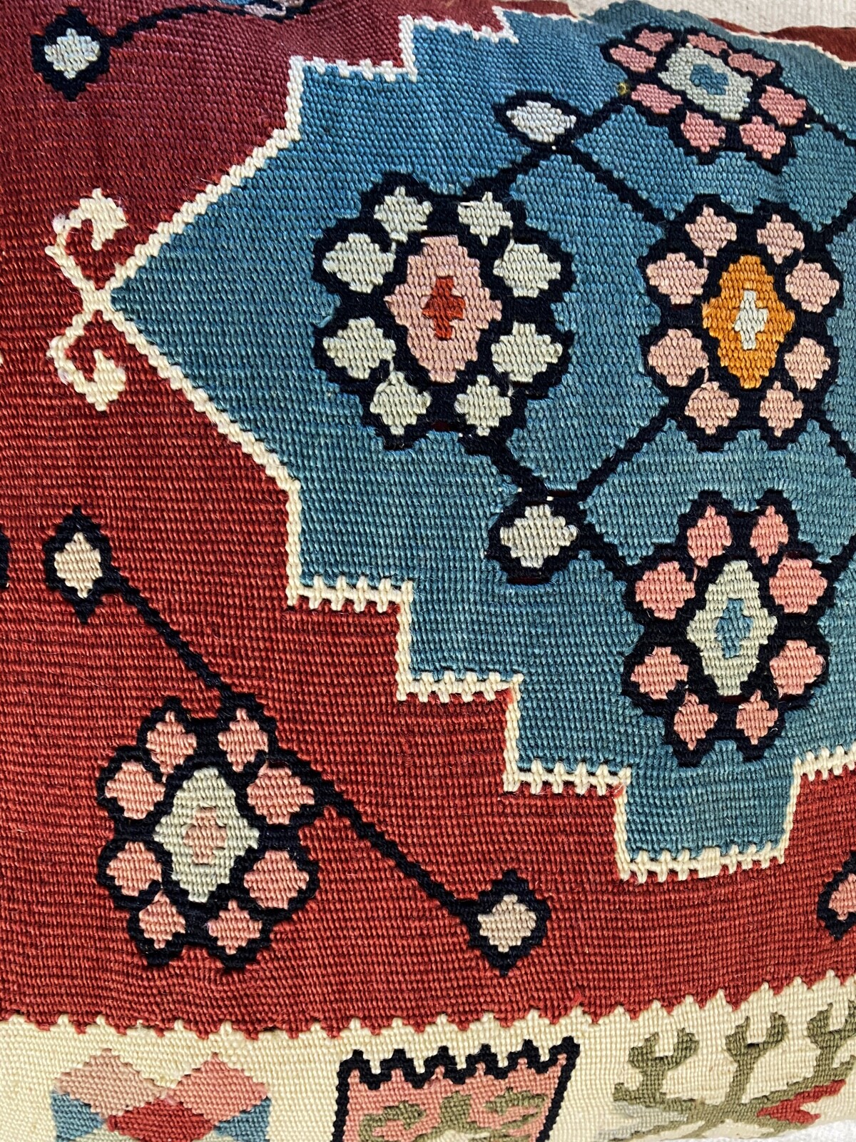 # 4424 Superb Old Tribal Kilim Pillow Cover 16 by 16" gallery
