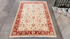 5’7′ X 8’1” Vintage Carpet Natural Village Rug Handmade Rug.SKU:U1755