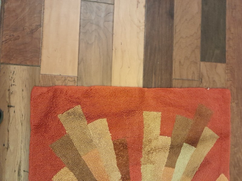 Very Rare Antique Hand hooked Navajo rug beautiful colors-The son gallery
