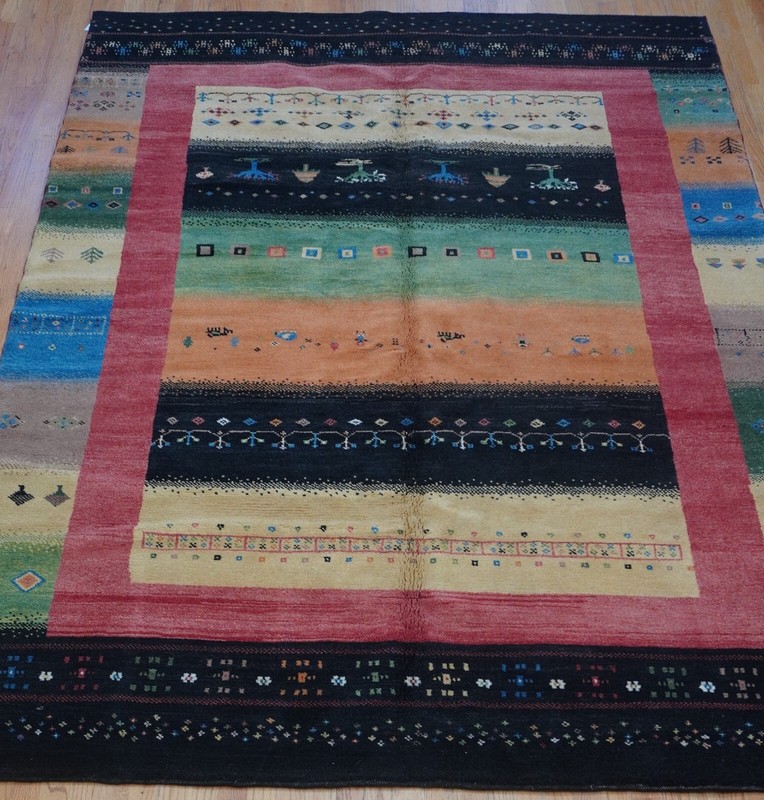 NEW GABBEHH TRIBAL HAND KNOTTED WOOL ORIENTAL RUG PREMIUM QUALITY 6'8" x 9'6" gallery