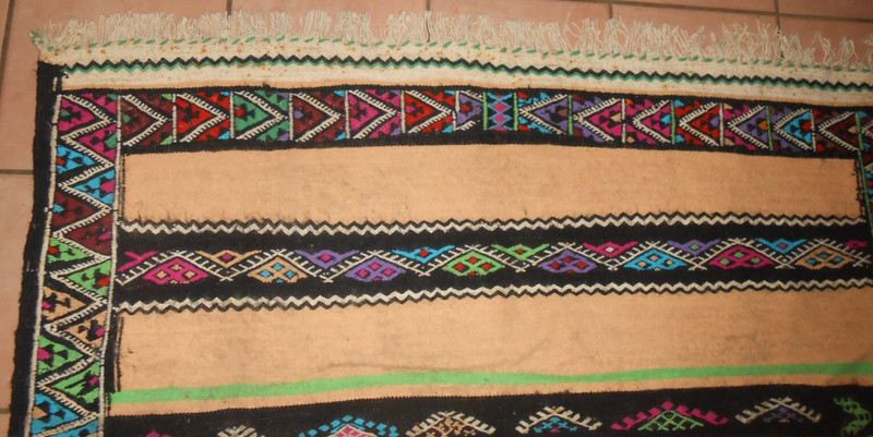 Vintage Berber Rug 1979 Algerian Multicolored Geometrical Handmade Boho Signed gallery