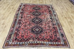 Antique Traditional Hand Made Vintage Oriental Red Large Rug Carpet 228 x 165 cm