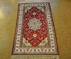Red – Ivory Rug Sales? Hand-Knotted Carpet 3×5 Living Room Silk PIX-28784