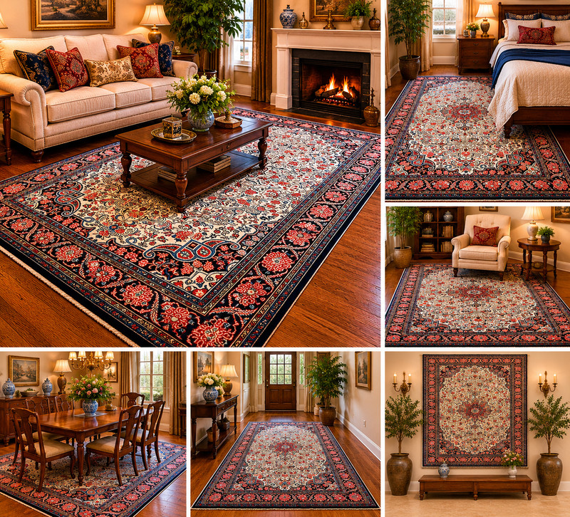 NATURAL WOOL Old Orintal Rugs, Hand Woven,knotted size Approximately 4'9" x 6'10 gallery