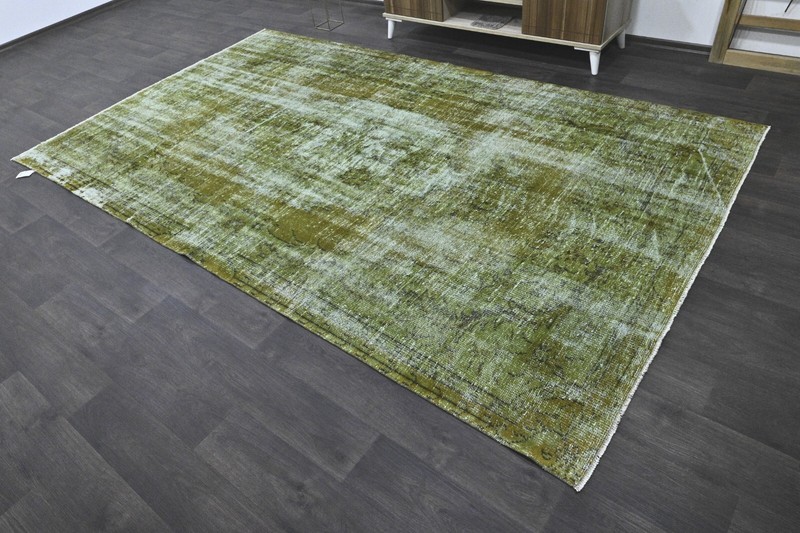 Oushak 6x10,Turkish Rug,vintage,anatolian,GREEN,kilim,Bohemian,handmade,wool gallery