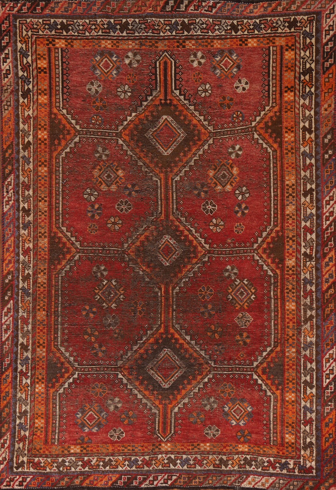 Pre-1900 Antique Vegetable Dye Rug Abadeh 5'x8' Hand-knotted Wool gallery