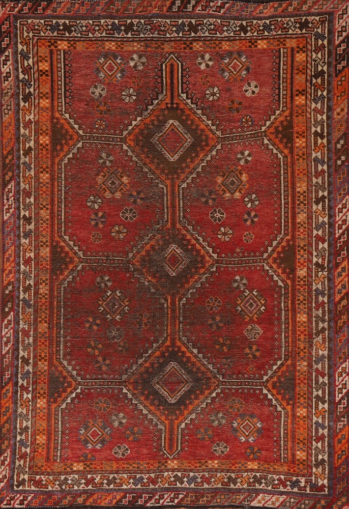 Pre-1900 Antique Vegetable Dye Rug Abadeh 5'x8' Hand-knotted Wool