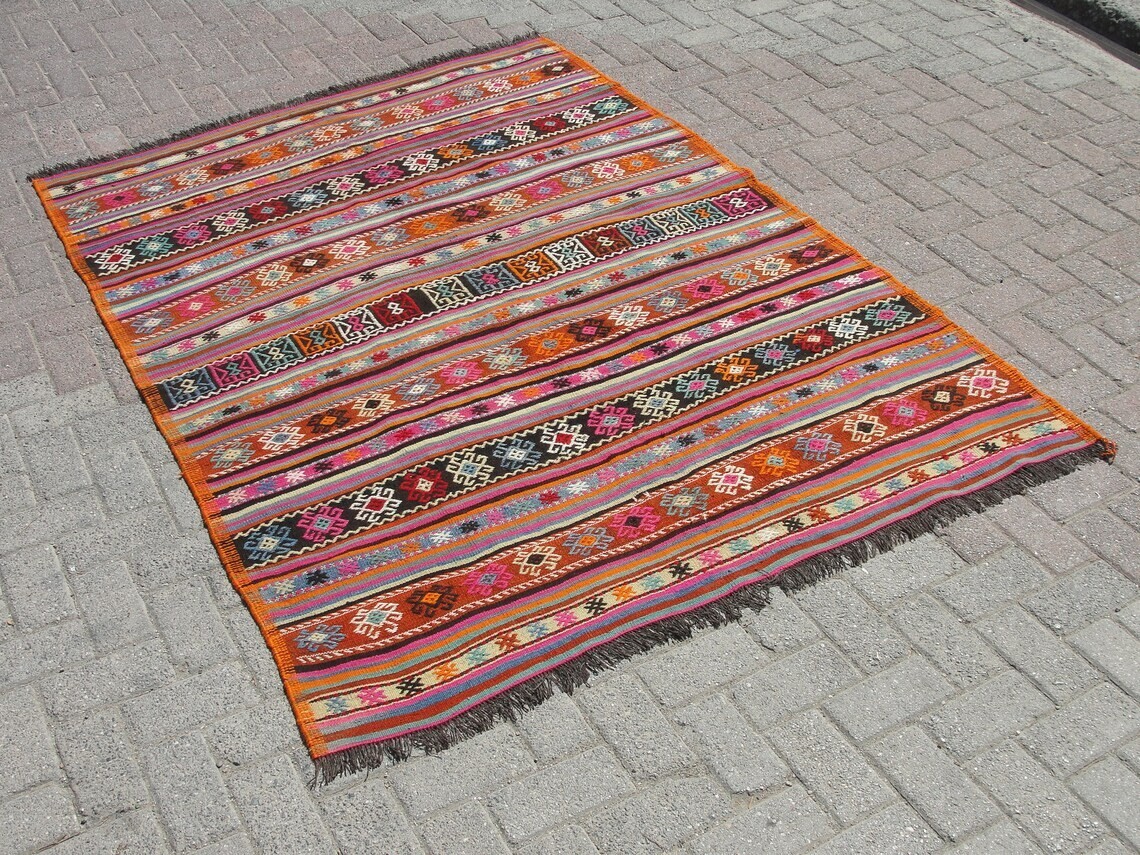 5x7 Handmade wool kilim carpet rugs - rugs for living room gallery