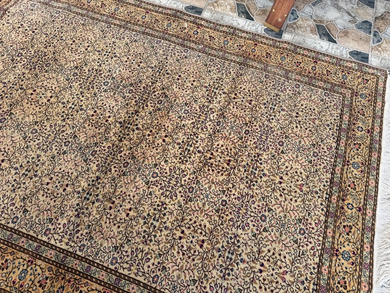 Vintage Oushak Bohemian Rug Handmade Turkish Anatolian Wool Area Accent Rug 5x7 gallery