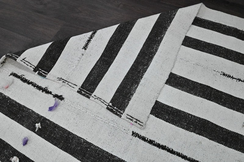 Hemp 5x6,Turkish Rug,vintage,anatolian,White,kilim,Bohemian,handmade,wool gallery