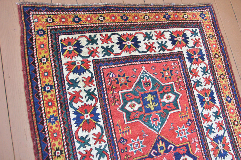 Antique kazak Rare Caucasian Gendje kazak rug 5x7ft Collectors Pc gallery