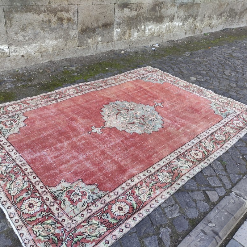 6.27 x 9.45 ft Turkish Oversized Vintage Area Rug , 6x9 Burdur Rug 191 x 288 cm gallery