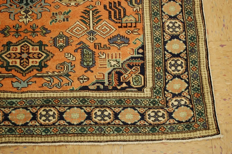 OLD,ANTIQUE CAUCASIAN UNUSUAL ANIMAL DESIGN KAZAK,SHIRVAN STYLE RUG 4'6" X 6'3" gallery