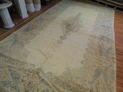 11×22 Antique Oversize/Palace size Kermaan Oriental Area Rug Blue Beige Ivory