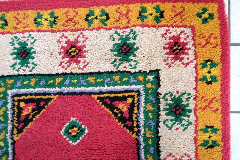 Vintage French Savonnerie rug 2.9' x 5.7' (90cm x 176cm) 1960s - 1C847 gallery