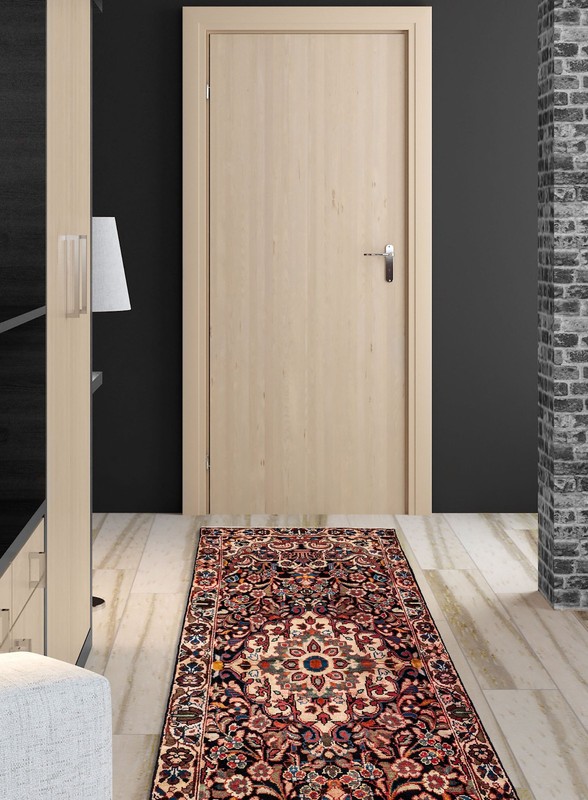 Vintage Hand-knotted Runner Rug 3'3" x 9'1" Traditional Oriental Wool Carpet gallery
