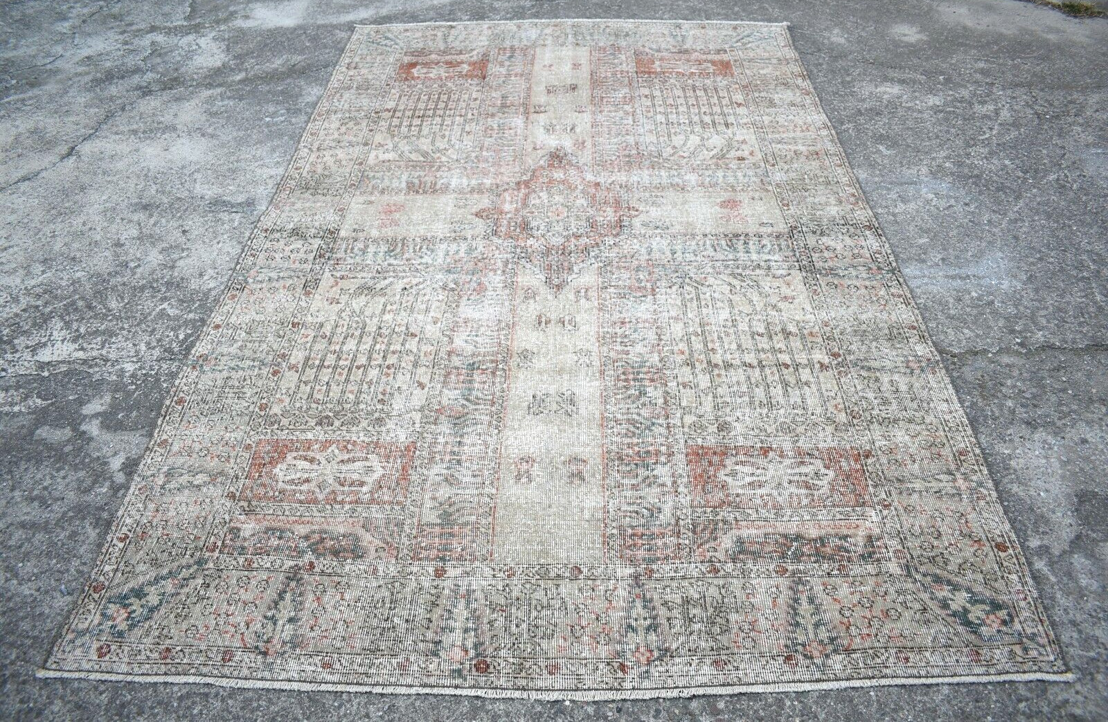 Vintage Turkish Rug 70'' x 112'' Muted Dye Rug Hand-knotted Rug Large Wool Rug gallery