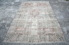 Vintage Turkish Rug 70” x 112” Muted Dye Rug Hand-knotted Rug Large Wool Rug