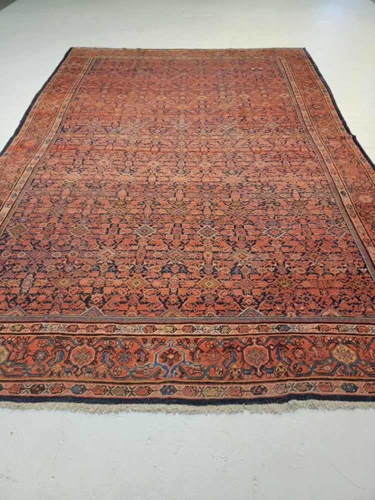 Antique Oriental Hand-Knotted Wool Area Rug Collectible Malayer Rust 8'3" x 12'4