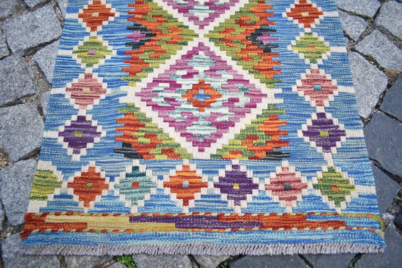 Afghan Kilim Rug 23'' x 33'' Colorful Rug Home Decor Rug Flat Woven Small Rug gallery