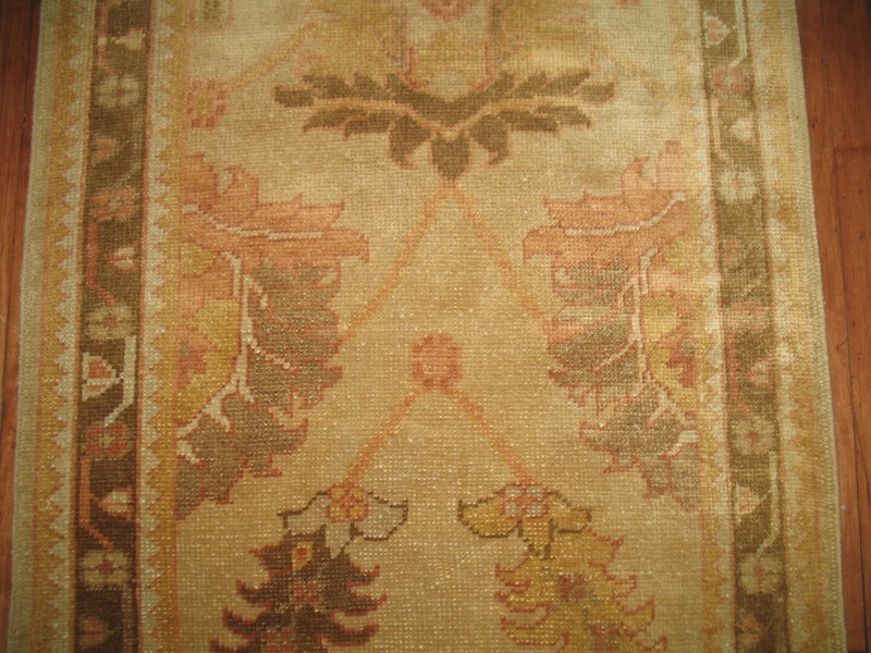 Modern Unique Turkish Oushak Ushak Rug Runner 3'1''x15'2'' gallery