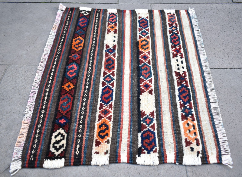 Antique Tribal Bag Face Rug 20'' x 17'' Rare Colletor's Item Wall Hangings Rug gallery