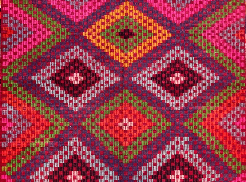 Turkish Kilim Handwoven 6'x9' Cicim Kilim Natural Wool Vintage Rug 200x295cm gallery