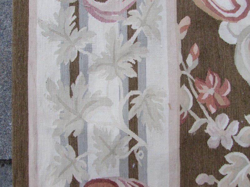 Fine Vintage Hand Made French Design Wool Brown Original Aubusson 308X245cm gallery