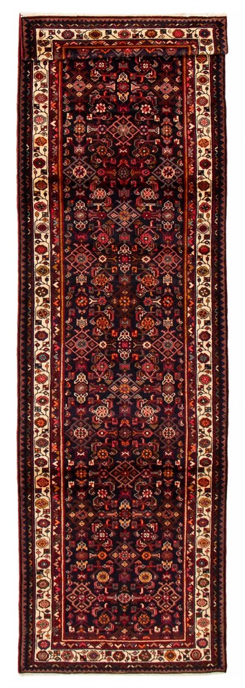 Vintage Hand-knotted Runner Rug 3'5" x 12'8" Traditional Oriental Wool Carpet