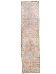 Turkish Traditional Long Runner Rug 2.10×13.1 ft Handmade Oushak Vintage Carpet