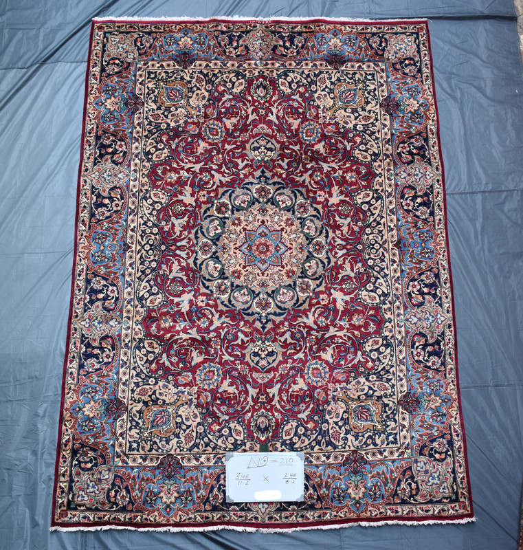 Fine Antique Caucasian Rug 8x11 ft Red Handmade Heris Kazak Vintage Oriental Rug gallery
