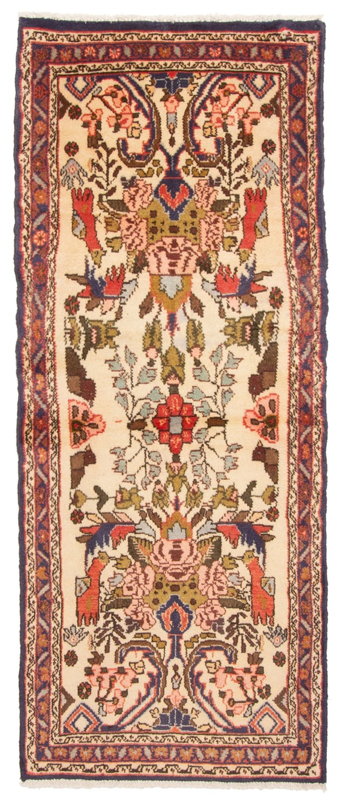 Vintage Traditional Hand-Knotted Area Rug 2'4" x 6'2" Oriental Wool Carpet gallery