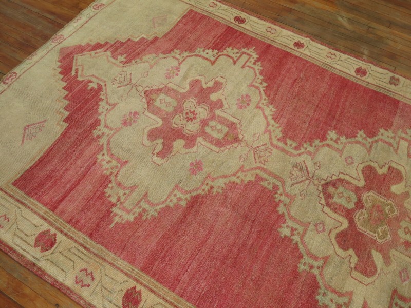 Vintage Turkish Oushak Gallery Rug Size 6'1''x12'3'' gallery