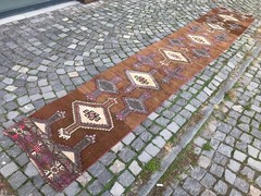 Turkish Vintage Rug Handmade Wool Rug Bohemian Runner Rug Home Rug2,5 x 14, ft