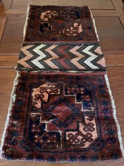 Antique Tribal Persian Rug Saddle Bag Wool Camel Horse Textile Weaving Blanket