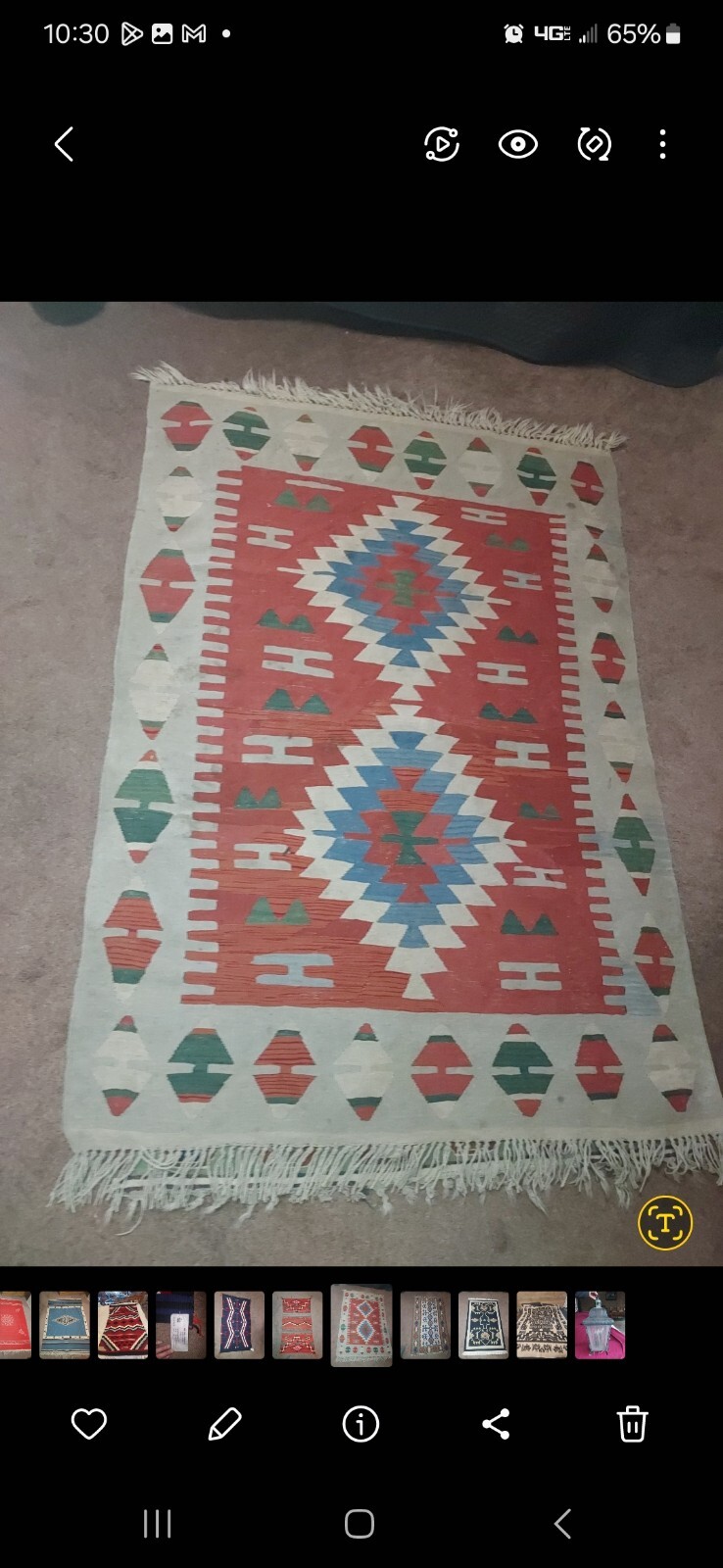 48×67 Turkish Kilm Earth Tones Hamd Made gallery