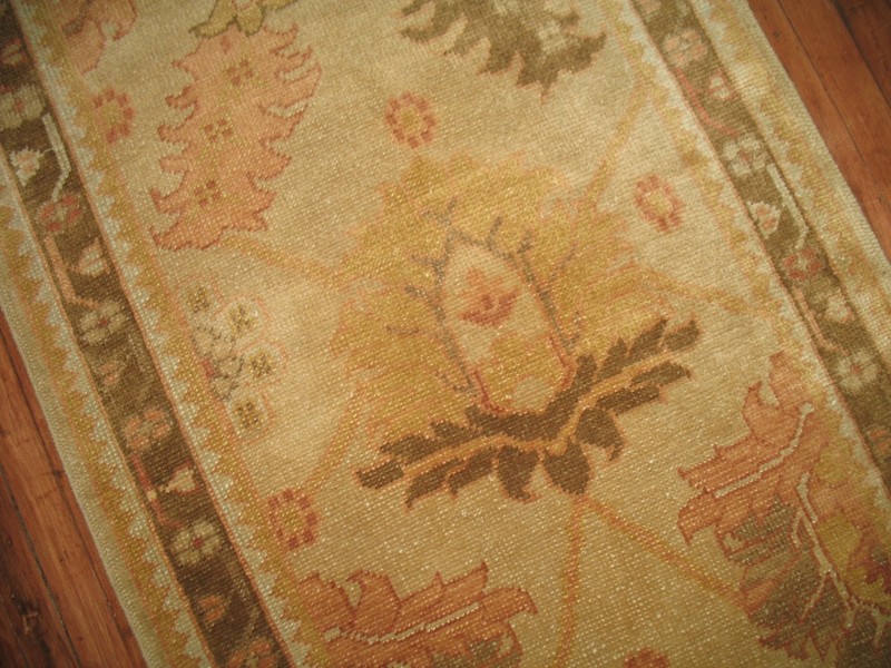 Modern Unique Turkish Oushak Ushak Rug Runner 3'1''x15'2'' gallery
