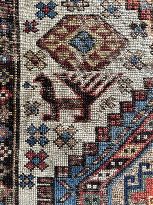 Caucasian Shirvan 8x3’7 Impossibly Rare Exquisitely Unique Design circa 1900 gallery