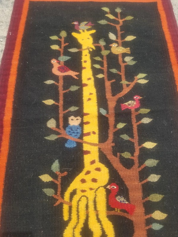 Fine Vintage Traditional Hand Made Scandinavian Wool Multicolor Kilim 108x61cm gallery
