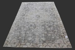 Vintage Turkish Oushak Rug, Gray 5×8 ft, Handmade Wool, Bohemian Anatolian
