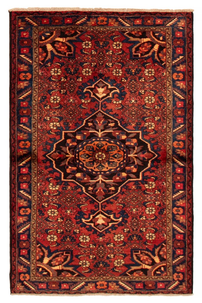 Vintage Hand-Knotted Carpet 4'3" x 6'7" Traditional Oriental Wool Area Rug