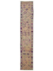 Extra Long Hallway Runner Rug 3×17 Vintage Turkish Oushak – Boho Tribal Decor