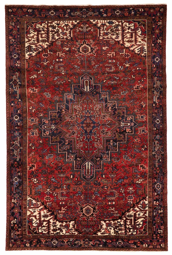 Vintage 7'8" x 11'6" Traditional Hand Knotted Vegetable Dye Wool Area Rug