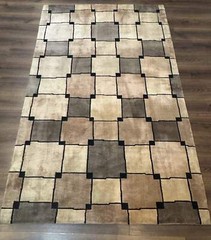 Tibetan Wool Rug 5×8 Contemporary Modern Abstract Carpet Soft Thick Pile, Pair B