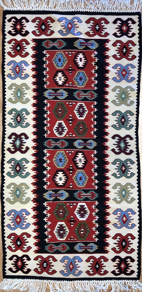 Beautiful Bessarabian - 1960s Antique Turkish Kilim - Flatweave Rug 2.4 x 4.6 ft