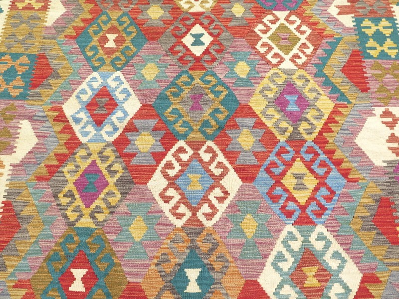 Oriental Rug, Area Rugs, Wool Boho Rug, Turkish Kilim, Handmade Rug 70"x95" gallery
