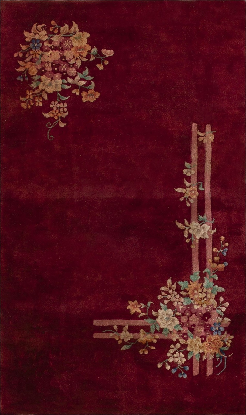 4X6 Antique Chinese Art Deco Wool Area Rug 1935 gallery