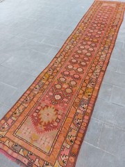 Antique Runner Rug Heriz Area Rug Perrs Old Natural Deco Carpet Rare Rug 3×15