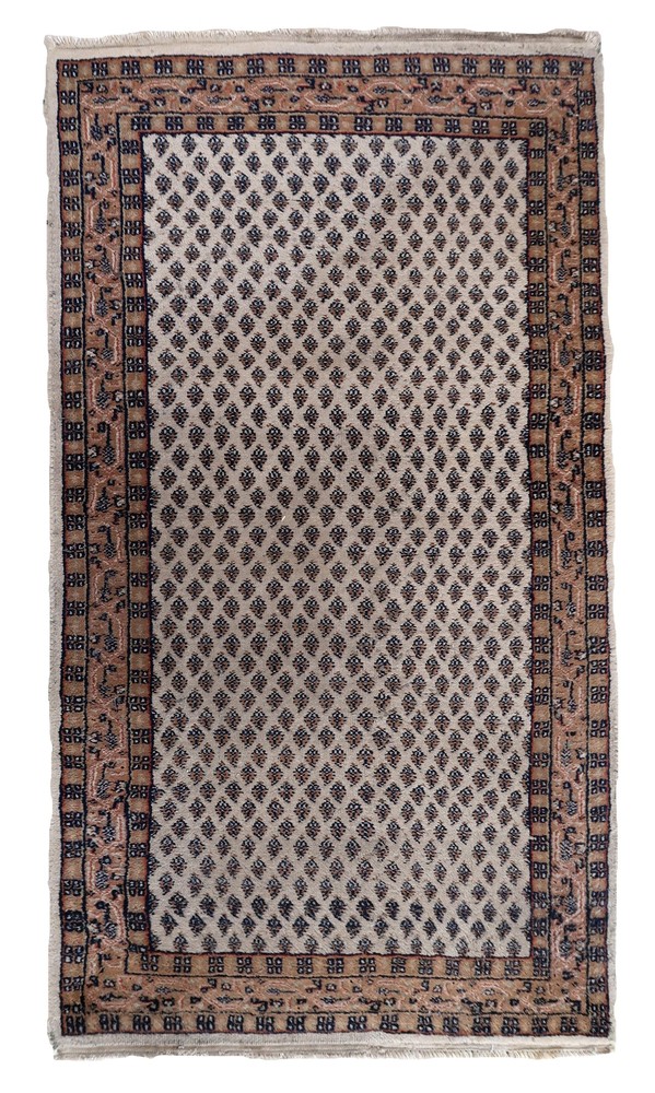 Handmade vintage Indian Seraband rug 2.9' x 5.2' (89cm x 160cm) 1970s - 1C897