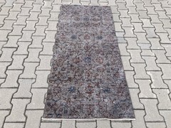 Black rug, Turkish rug, Vintage Rug, Narrow rug, Runner rug, 2.5 x 5.5 ft